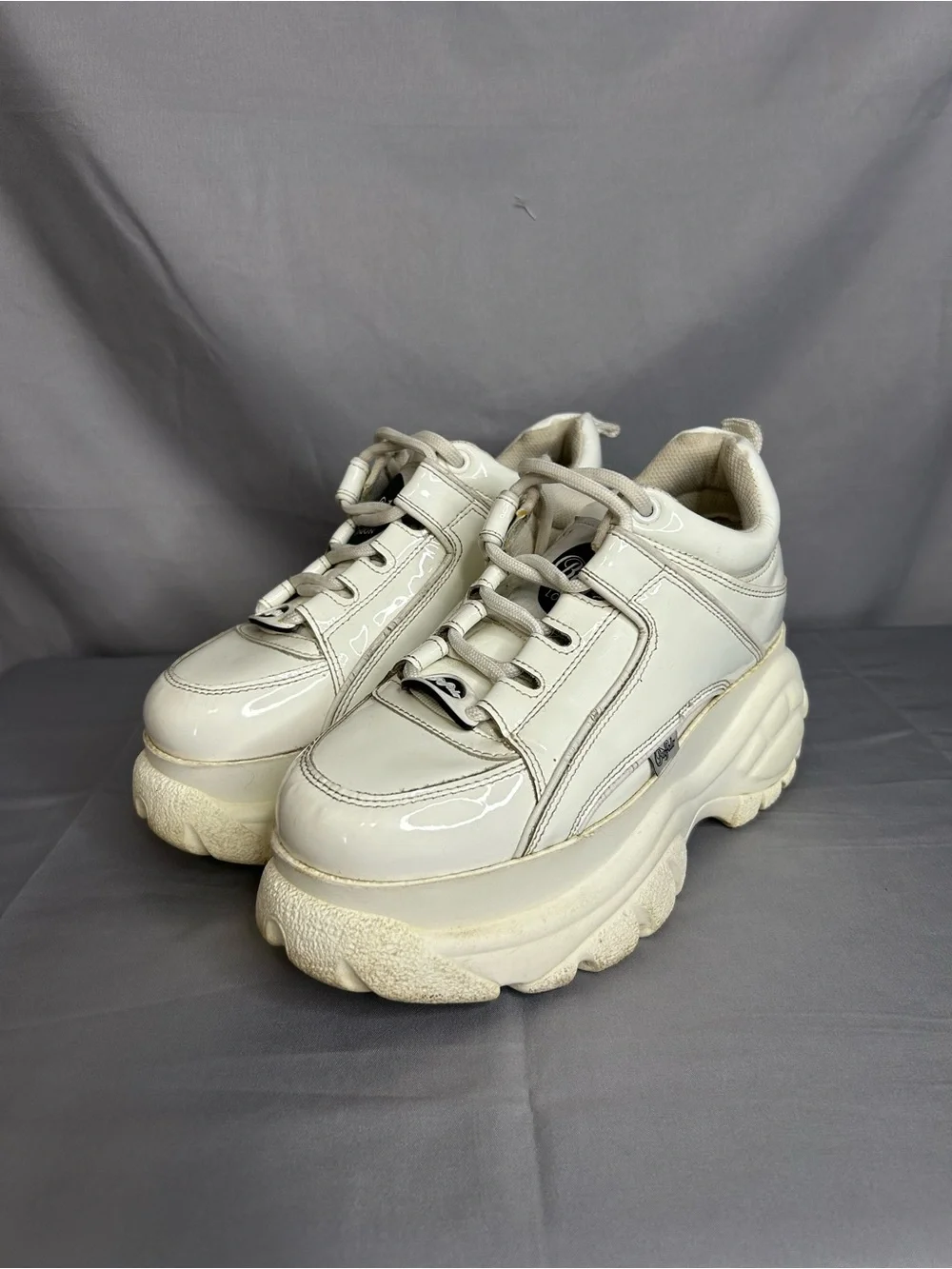 Buffalo 36 Classic Low Leather Platform Boots Shoes White Leather Women’s US 6